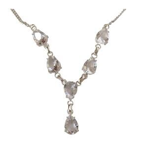Sparkling Crystal Necklace - Sterling Silver Statement Jewelry